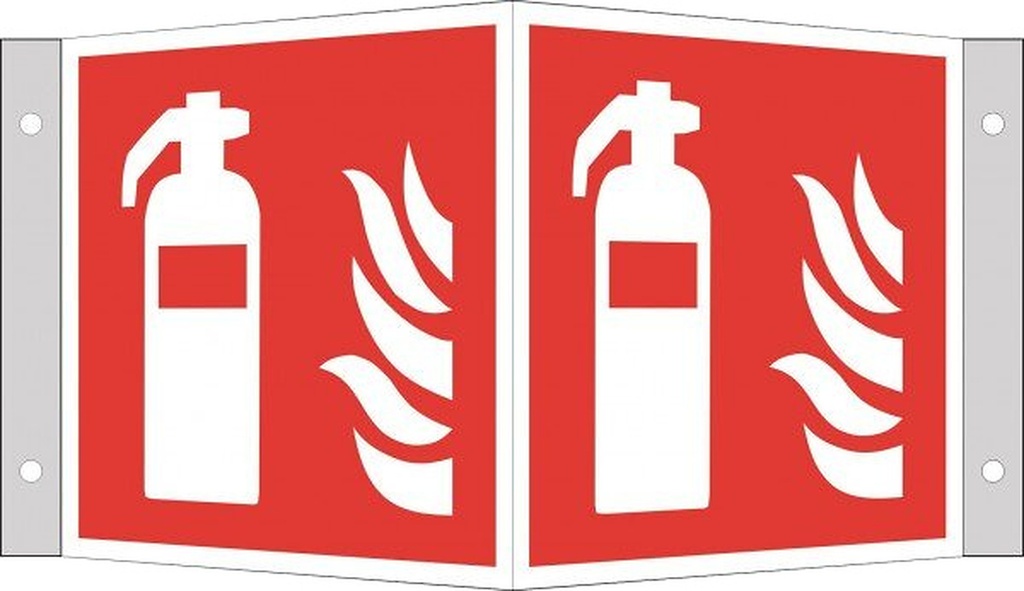 Everglow Rettungszeichen Winkelschild Feuerlöscher - 20m - 20cm