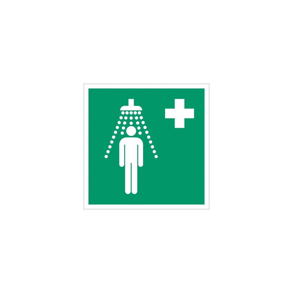 Everglow Rettungszeichen Schild Notdusche ASR A1.3 ISO 7010-E012 - 15cm - 15cm