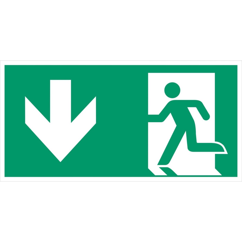 Everglow Rettungszeichen Schild Notausgang links  abw. ohne Lichtkante - 40cm - 20cm