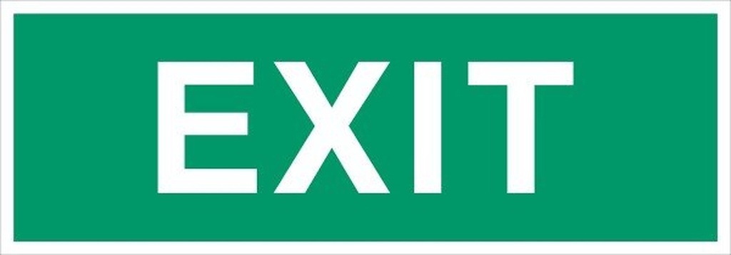 Everglow Rettungszeichen Textschild "EXIT" - 30cm - 10.5cm