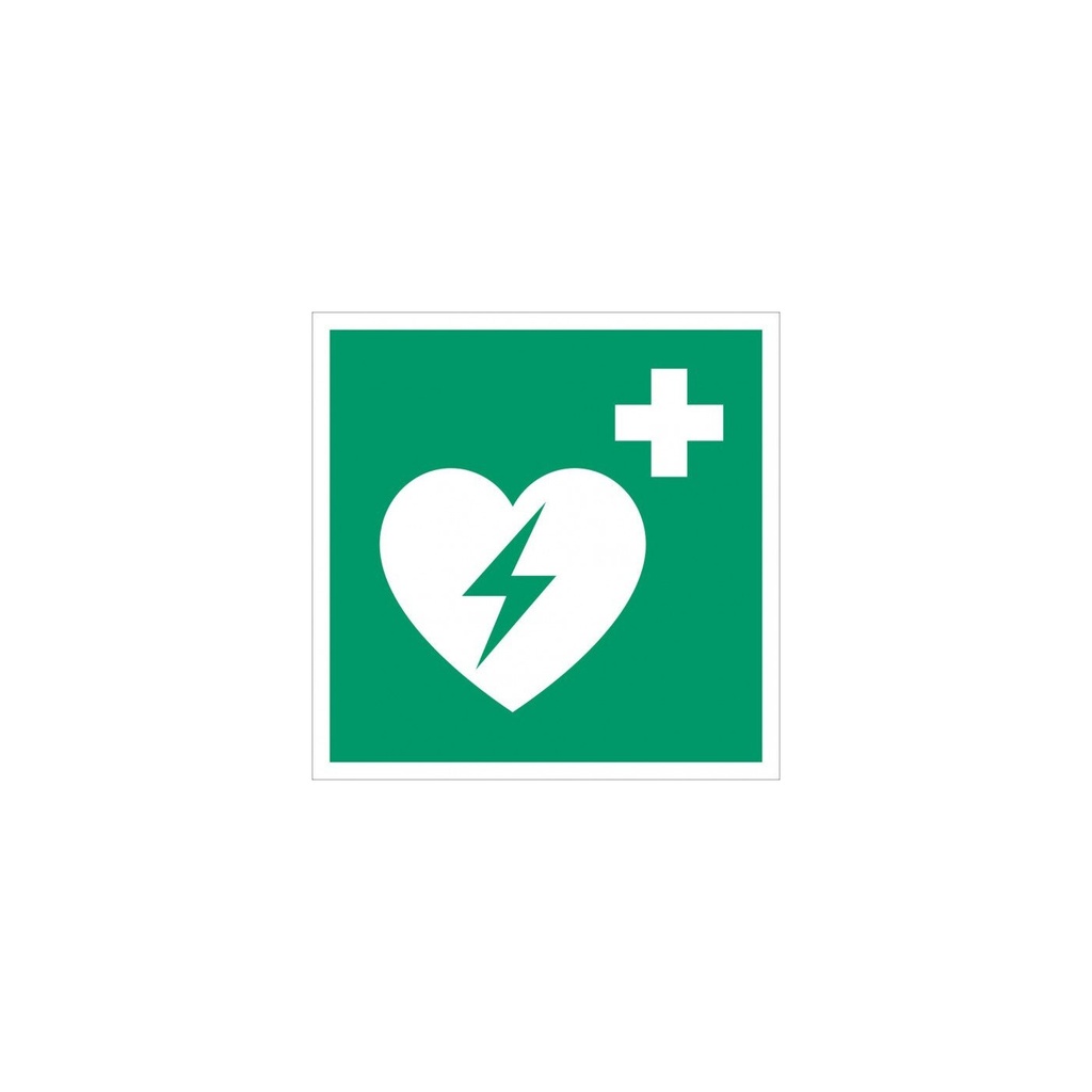 Everglow Rettungszeichen Aufkleber Defibrillator nach ASR A1.3 - 15cm - 15cm