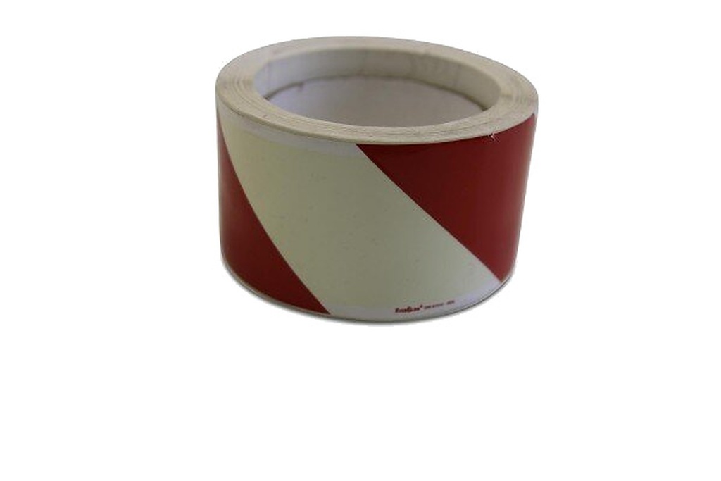 Everglow Warnmarkierungsband rot schraffiert linksweisend - 6cm