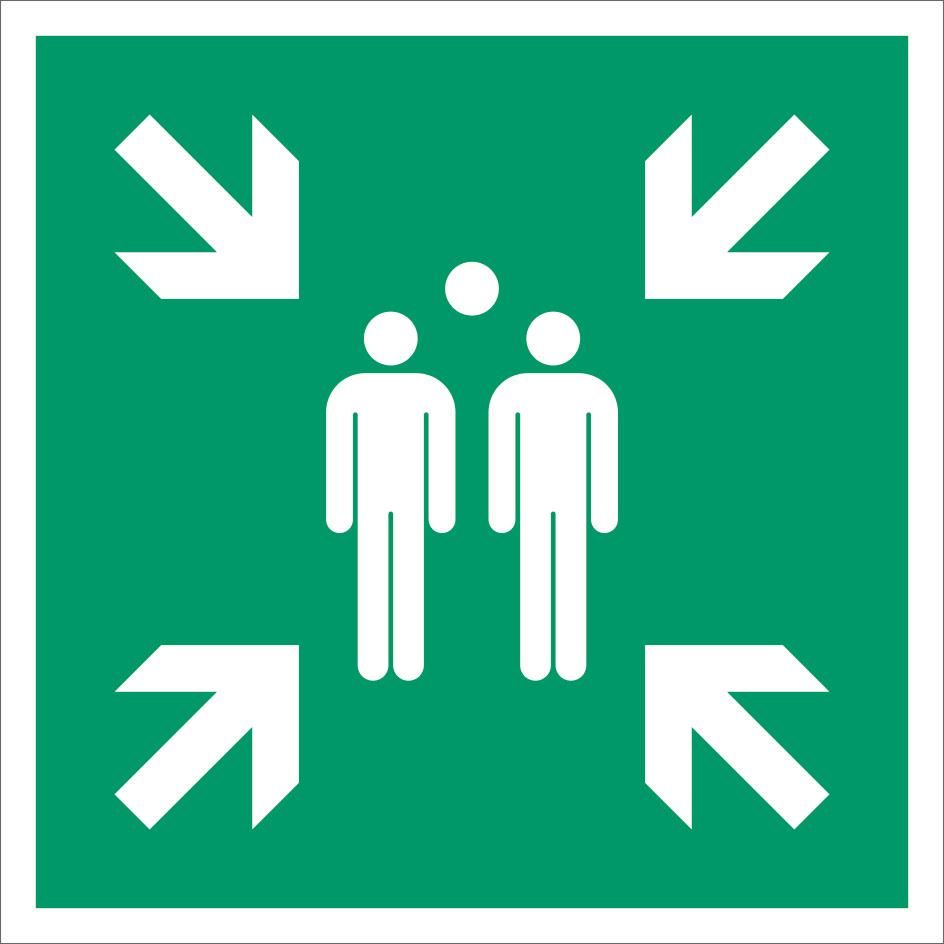Everglow Rettungszeichen Schild Sammelstelle - 60cm - 60cm