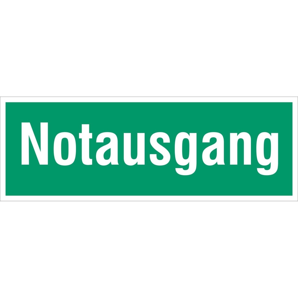 Everglow Rettungszeichen Aufkleber Textschild "Notausgang" 10.5x30cm