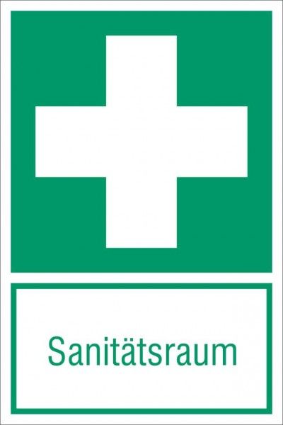 Everglow Rettungszeichen Aufkleber Sanitätsraum ASR A1.3 ISO 7010-E003