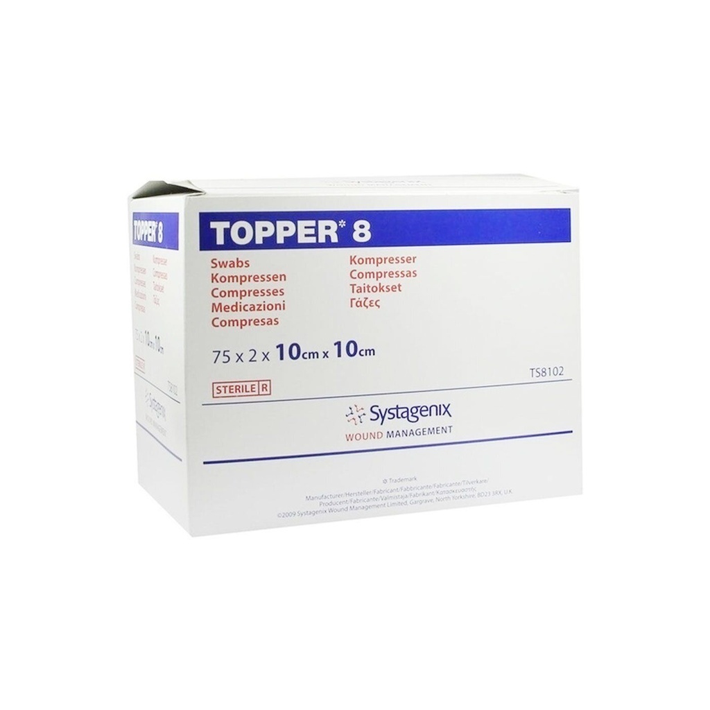 Topper 8 sterile Wundkompressen, 10x10cm, 1 Paar