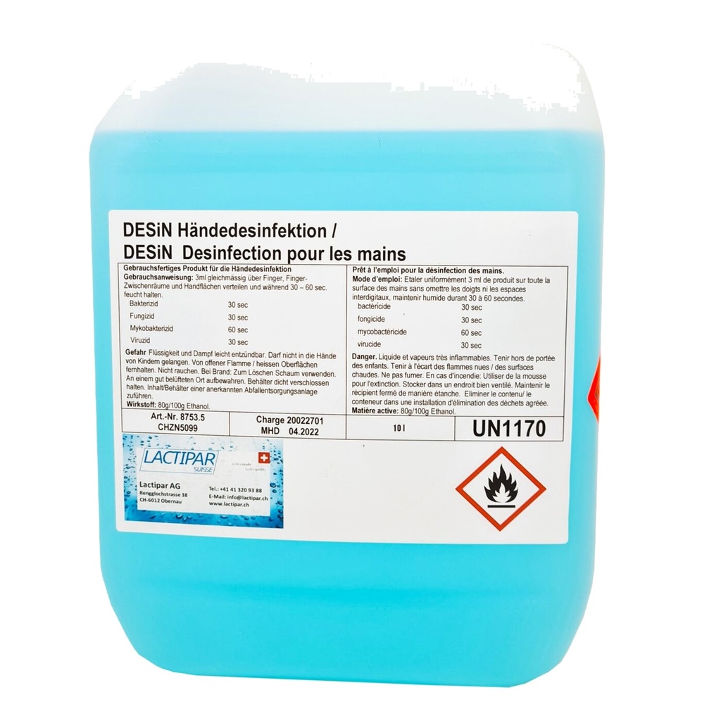 DESiN Schweizer Händedesinfektionsmittel - 10L