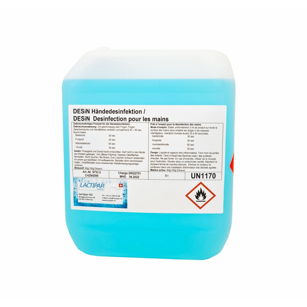 DESiN Schweizer Händedesinfektionsmittel - 5L