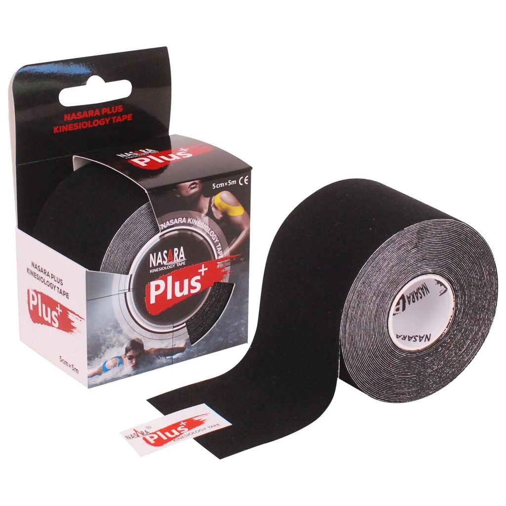 Nasara Kinesiology Tape Plus 5cmx5m - schwarz