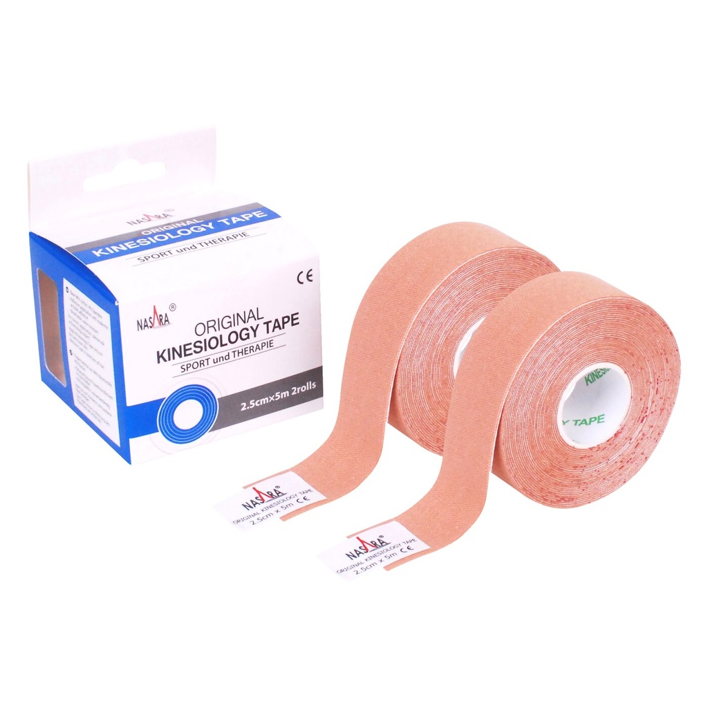 Nasara Kinesiology Tape schmal 2.5cmx5m - beige