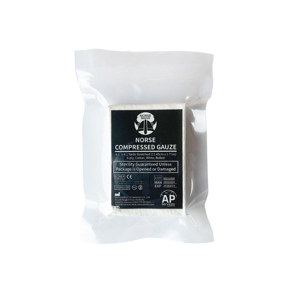 Norse Rescue Compressed Gauze, gerollt