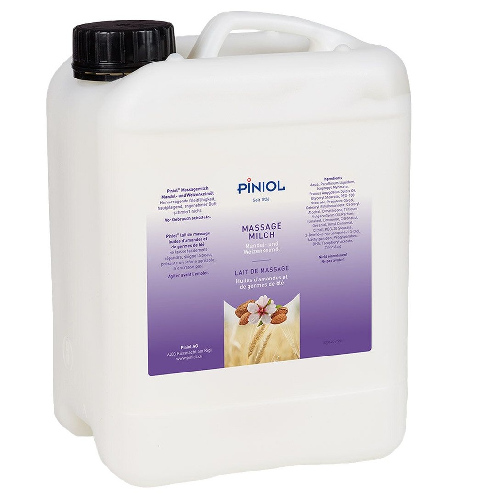 Piniol Massagemilch mit Mandel- und Weizenkeimöl - 10L