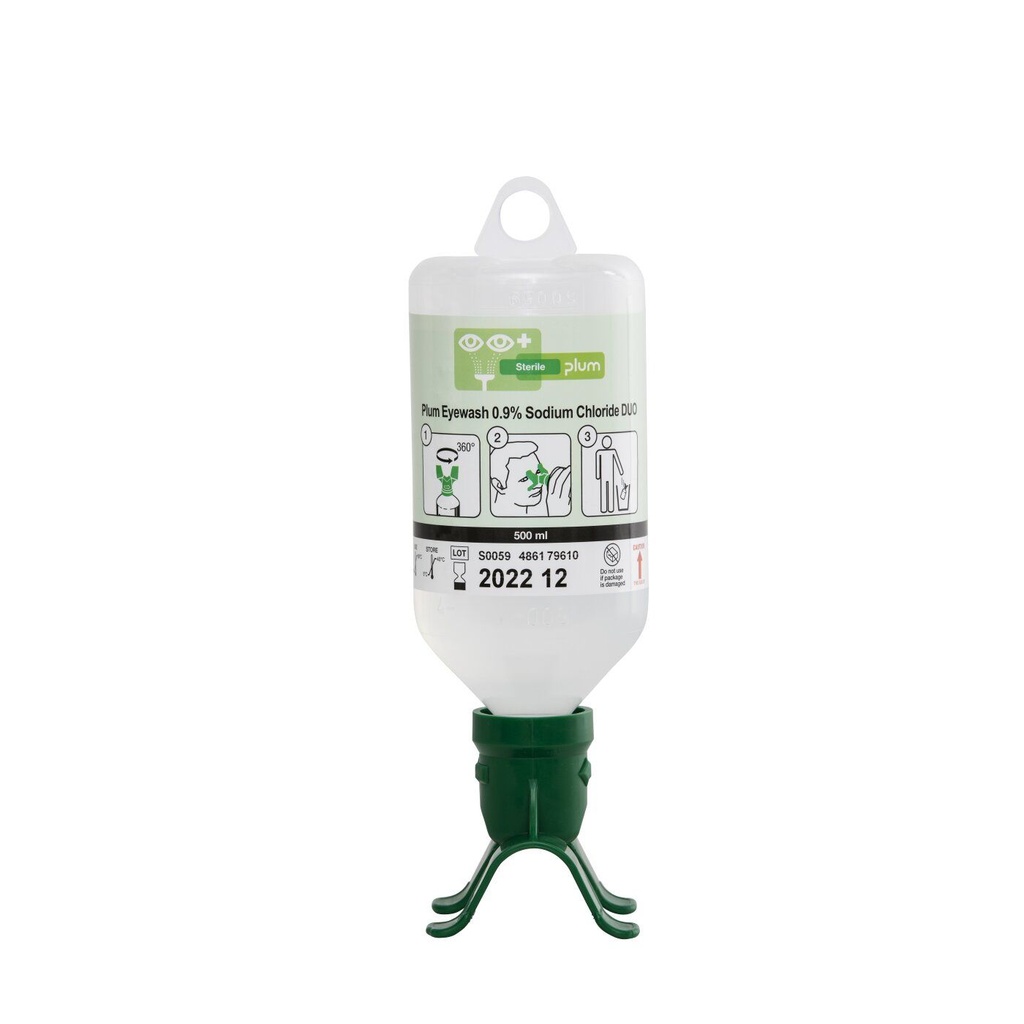 Plum Augenspülflasche 500ml NaCl 0.9% DUO