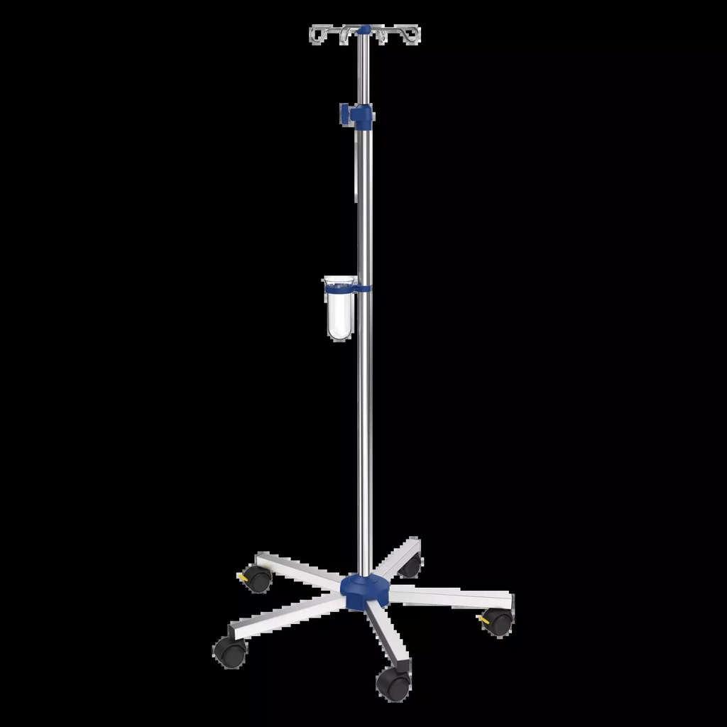 Infusionsständer Flaschenkreuz Kunststoff, 4 Haken: 2 Kg/Haken, 5-Fuss Fahrgestell