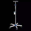 Infusionsständer Flaschenkreuz Kunststoff, 4 Haken: 2 Kg/Haken, 5-Fuss Fahrgestell