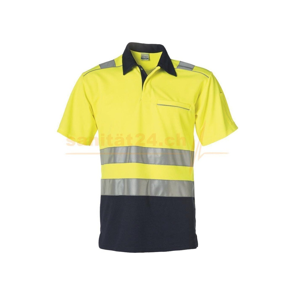 Rescuewear Poloshirt  kurze Ärmel Hi-Vis Klasse 2 navyblau/neongelb S