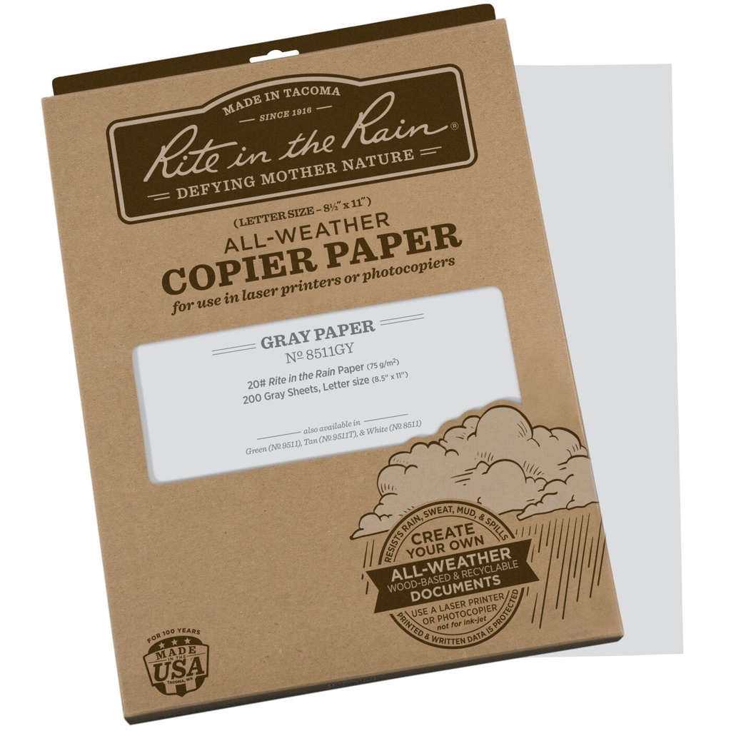 Rite in the Rain Kopierpapier 200Blätter 75g/m2 - grau - Letter