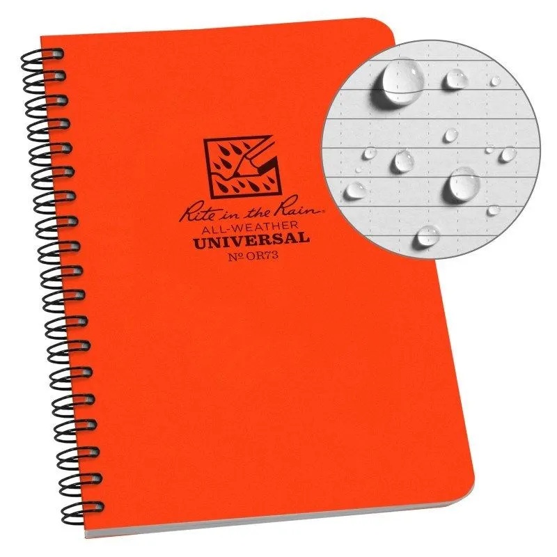 Rite in the Rain Notizbuch Side-Spiral 11,75x17,8cm - orange - Universal