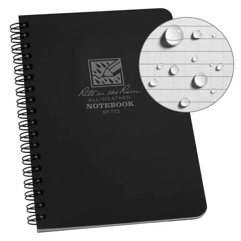 Rite in the Rain Notizbuch Side-Spiral 11,75x17,8cm - schwarz - Universal