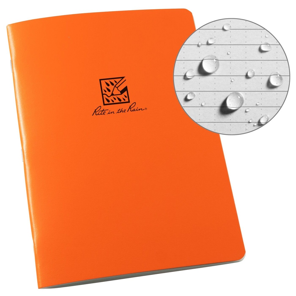 Rite in the Rain Notizbuch Geheftet LG 16,8x21,6cm - orange