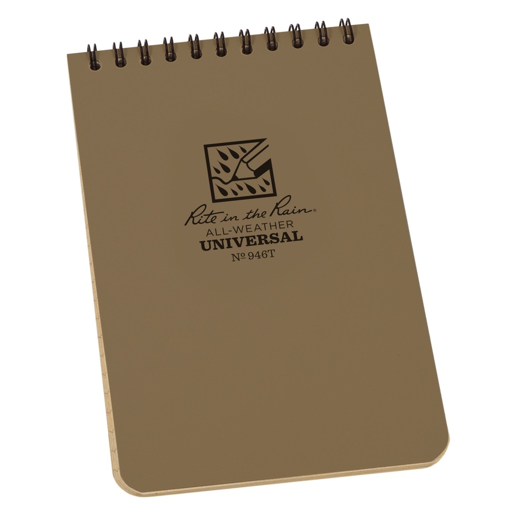 Rite in the Rain Notizbuch Top-Spiral 10,15x15,2cm - tan