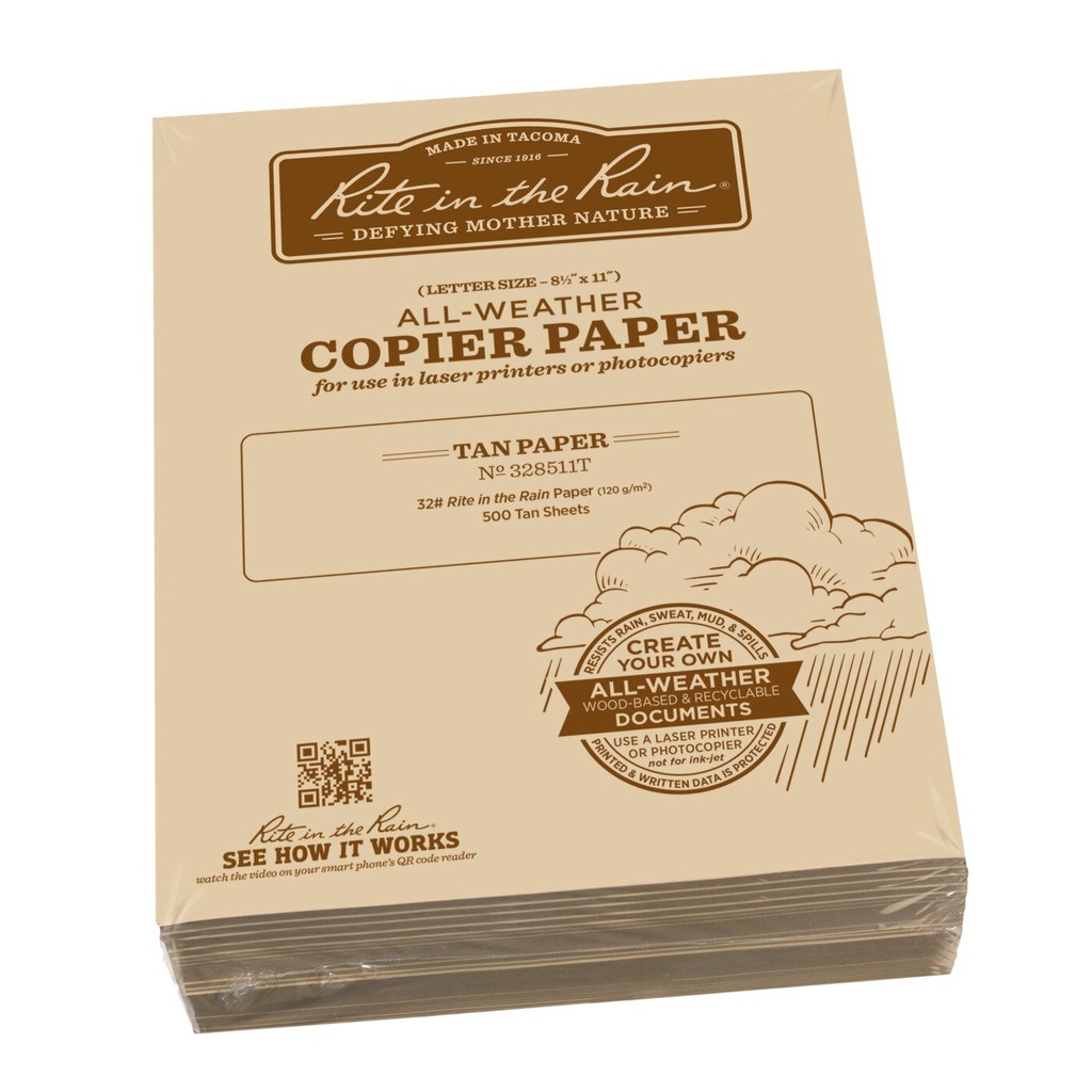 Rite in the Rain Kopierpapier Letter 500 Blätter 120g/m2 tan