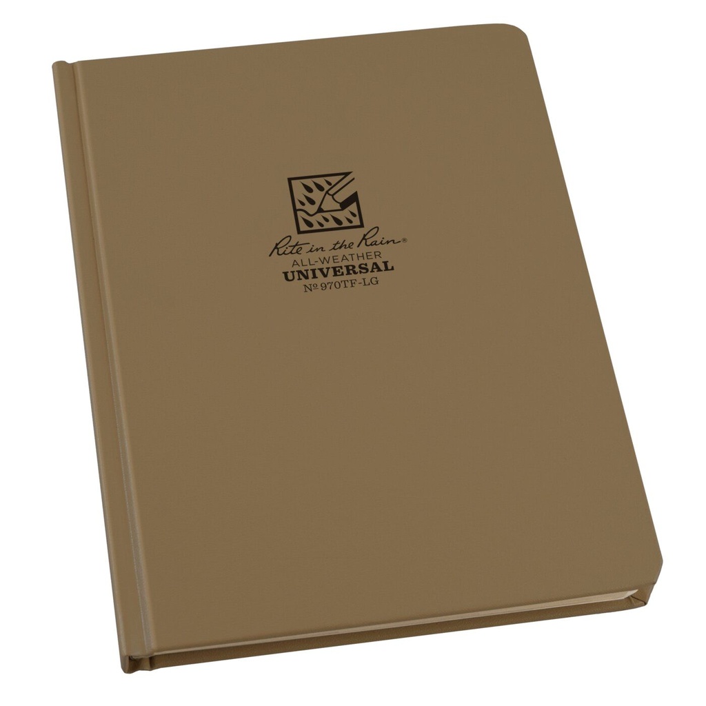 Rite in the Rain Gebundenes Buch Fabrikoid-Cover 17,15x22,2cm universal tan