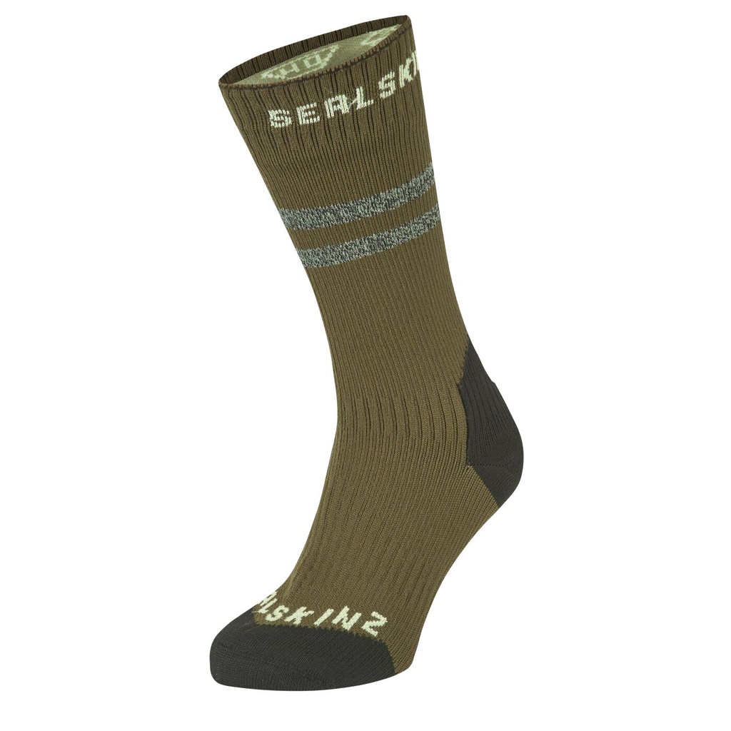 SealSkinz Runton - wasserdichte, mittellange Socke für kaltes Wetter mit Hydrostop - oliv - M