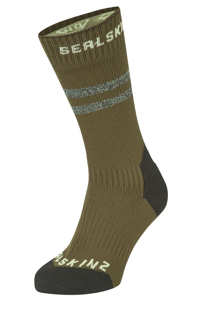 SealSkinz Runton - wasserdichte, mittellange Socke für kaltes Wetter mit Hydrostop - oliv - XL