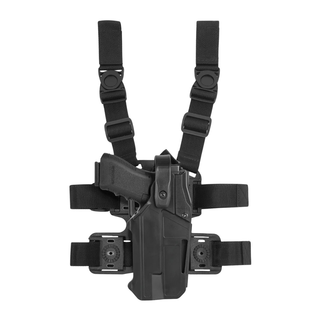 Vega Holster Oberschenkelholster Quanturm R für Glock, Beretta, Sig Sauer - schwarz - Ber. APX Cent.+S.X300/StreTLR1/2 and sim