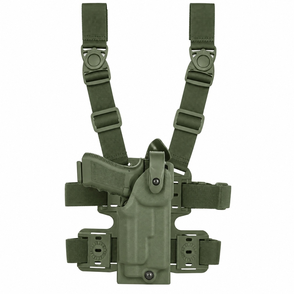 Vega Holster Oberschenkelholster Warrior Glock, FN Herstal - grün - Glock 17/22 + Viridian X5L/X5L-R