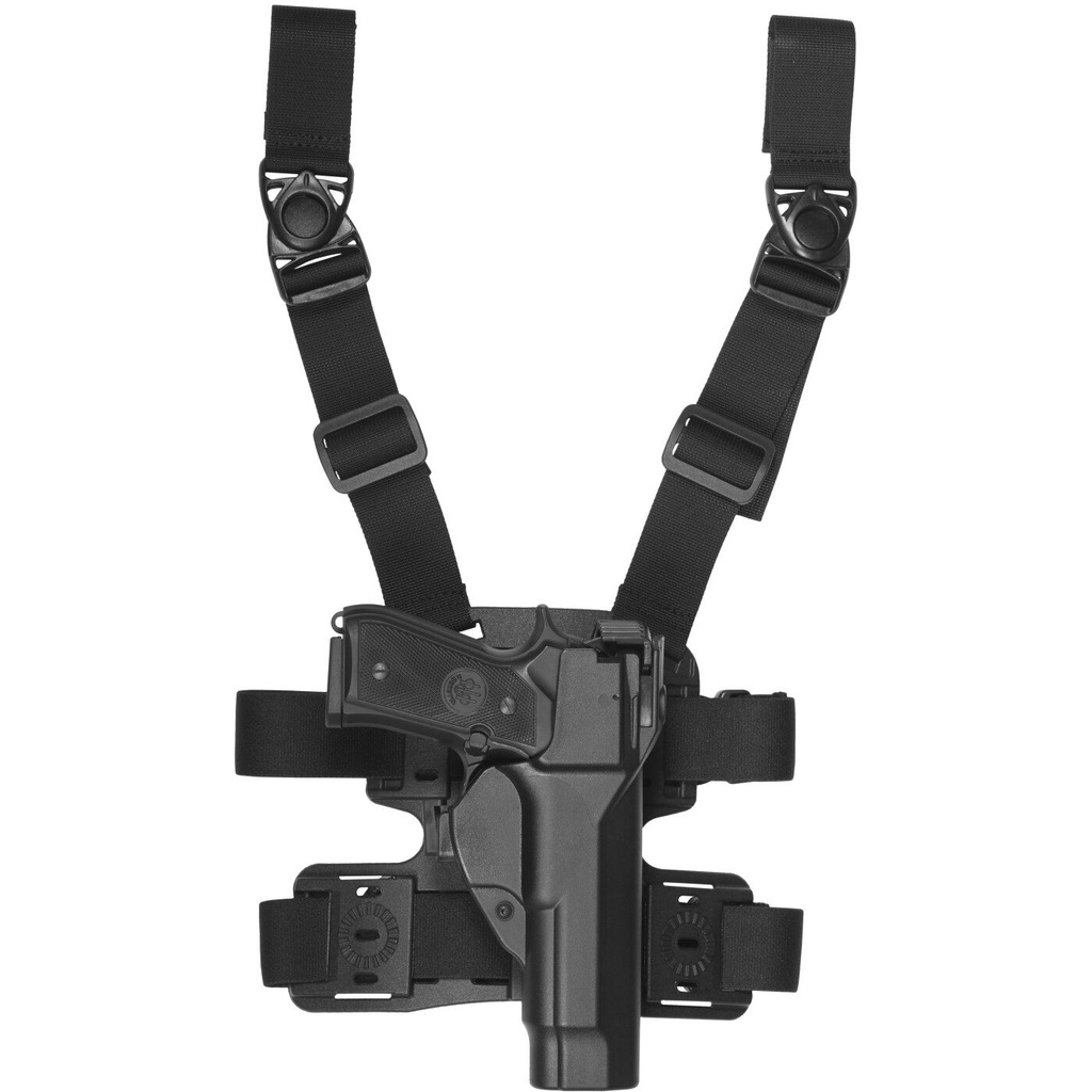 Vega Holster Oberschenkelholster Shockwave Large Beretta, Glock, Sig Sauer, Taurus, H&K - schwarz - Glock 17/22/31/37