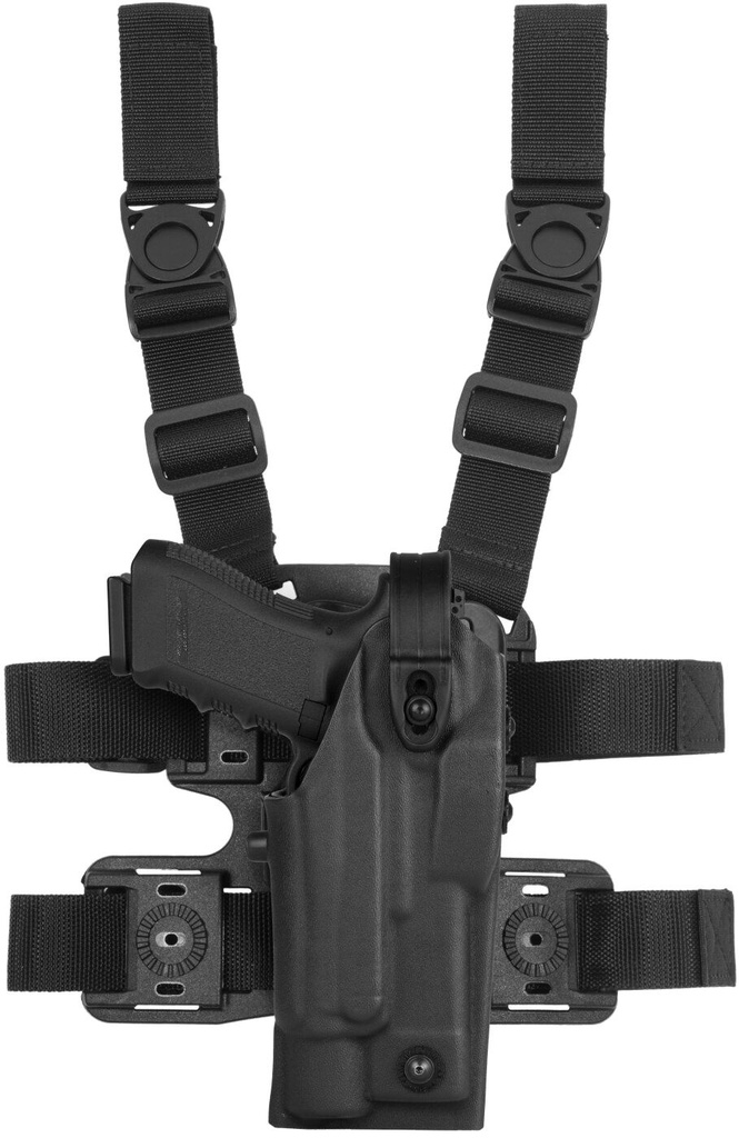 Vega Holster Oberschenkelholster Quantum für Glock, Beretta, Sig Sauer - schwarz - Gl.19/22/23/25/32/45+Sur.X300/Str.TLR1/2