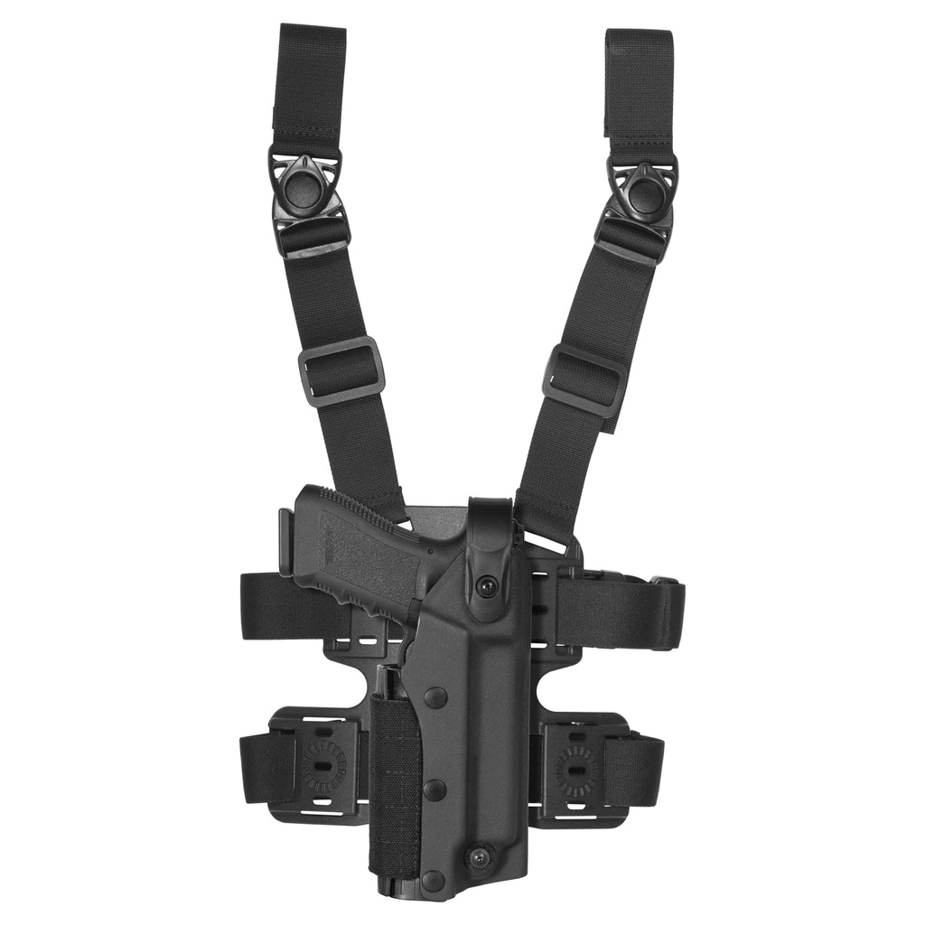 Vega Holster Oberschenkelholster Zoom Glock, Beretta, Sig Sauer, Springfield - schwarz - Gl.19/22/17/23 w/Laser or Flashl