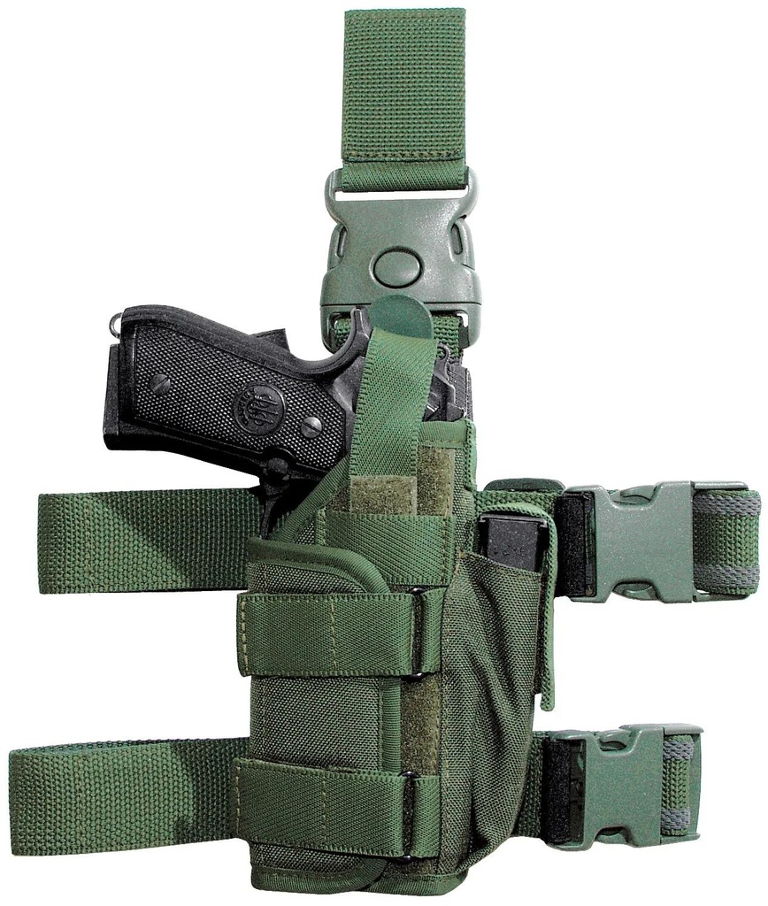 Vega Holster taktisches Oberschenkelholster für Pistolen mit Taschenlampe/Laser - grün