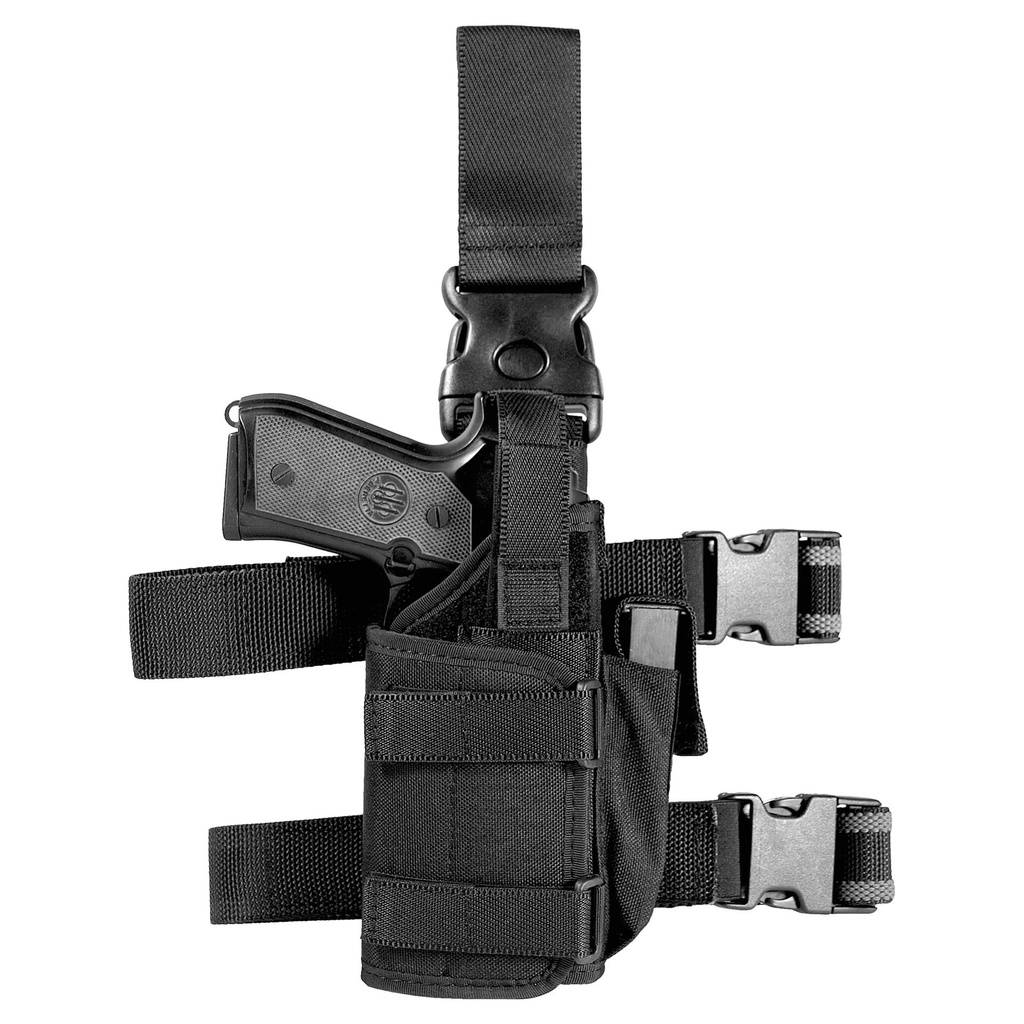 Vega Holster taktisches Oberschenkelholster für Pistolen mit Taschenlampe/Laser - schwarz