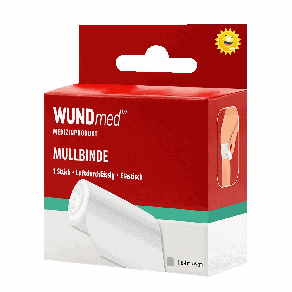 Wundmed Elastische Mullbinde - weiss - 4mx6cm