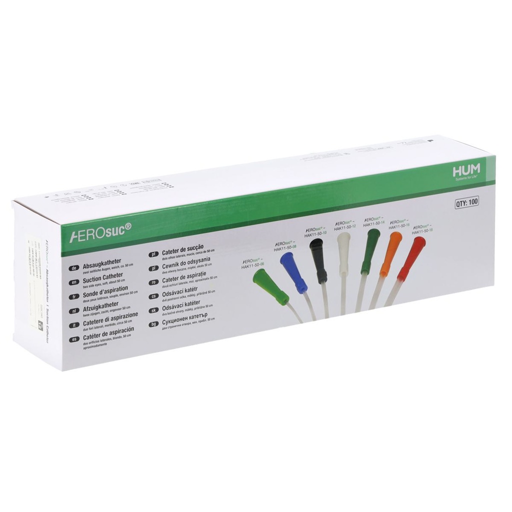 HUM Absaugkatheter 100er Pack - schwarz