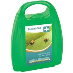 Erste Hilfe-Box gefüllt - Zecken - grün