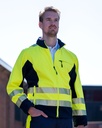 Softshelljacke Marineblau-Neongelb, EN20471, Klasse 2