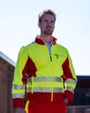 Softshelljacke Rot-Neongelb, EN20471, Klasse 2