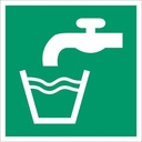 Everglow Rettungszeichen Aufkleber Trinkwasser ISO 7010 20x20cm