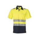 Rescuewear Poloshirt  kurze Ärmel Hi-Vis Klasse 2 navyblau/neongelb S